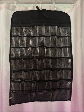 Clear Pocket Hanging Organizer - Black